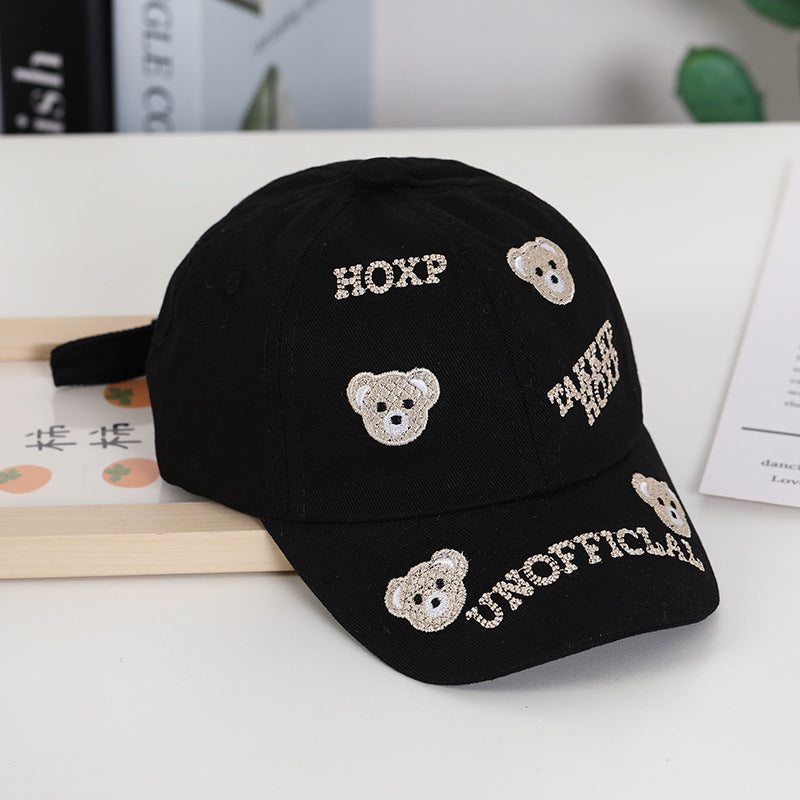 Wholesale Summer Cotton Teddy Bear Embroidered Children's Baseball Caps